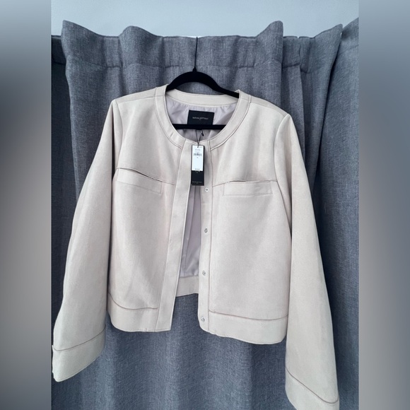 Banana Republic Factory Vegan Suede Collarless Jacket - Picture 2 of 4
